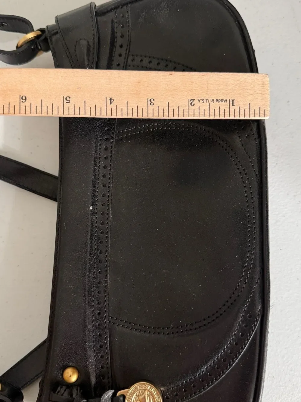 BRAHMIN Small Black Smooth Leather Shoulder Bag Purse
